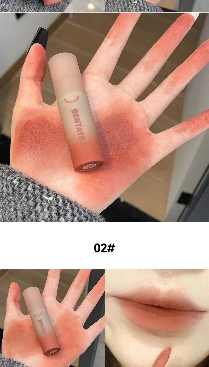 BENTAYGA Autumn Velvet Lip Mud — Matte Finish, Skin-Tone Enhancing Lip Tint, Versatile Nude Makeup, Budget-Friendly for Students