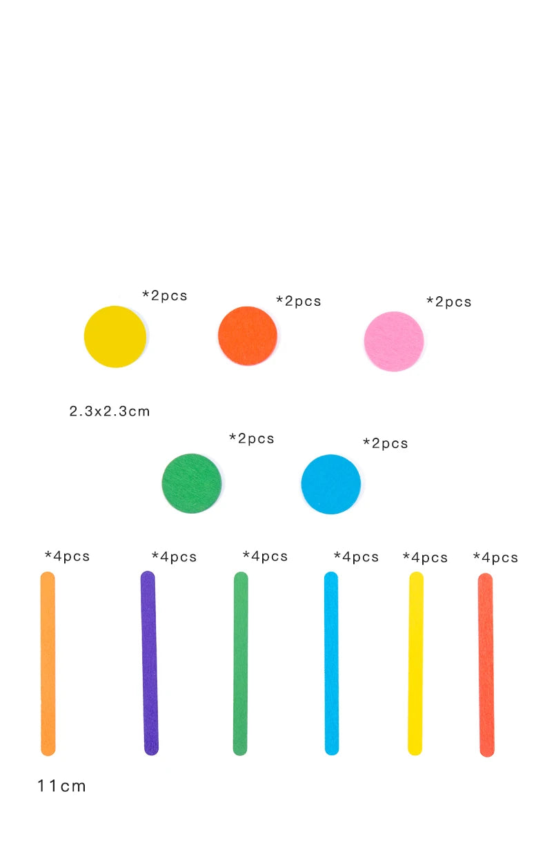 Kids Rainbow Stick Thinking Puzzle Wooden DIY Ice Cream Stick Puzzle Challenge Table Games Montessori Educational Children Toys