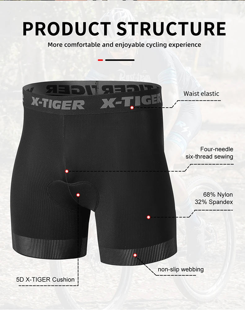 X-TIGER Cycling Shorts Breathable Mesh Cycling Underwear Gel Pad Shockproof MTB Bike Shorts Dropshipping Bicycle Underwear