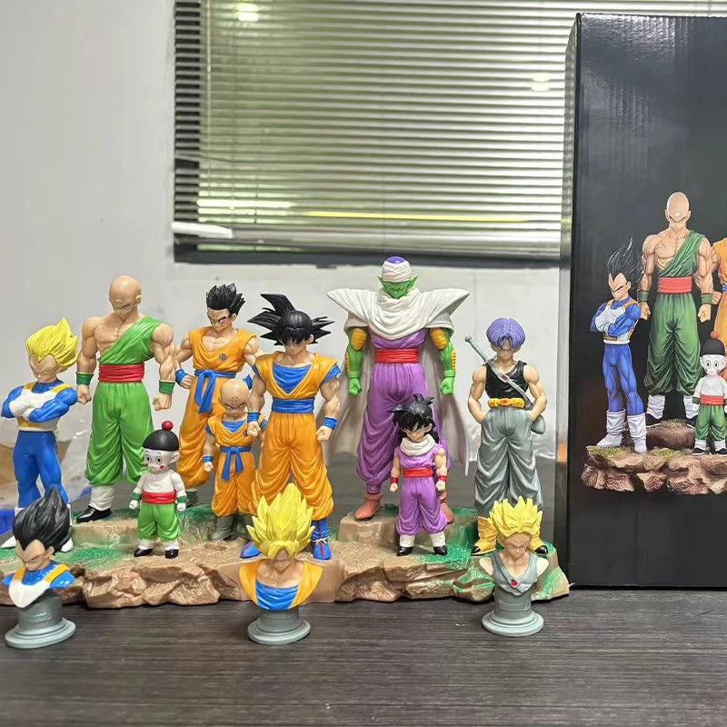 28cm Anime Dragon Ball Kids Krillin Son Gohan Trunks PVC Action Figures Model Collection Desktop Decoration Toys Kids Gifts