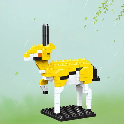 KNEW BUILT Alpacas Elk Giraffes Tiny Animals Micro Mini Building Blocks Toy-Easy Assembly,Educational Gift for Kids' DIY Decor