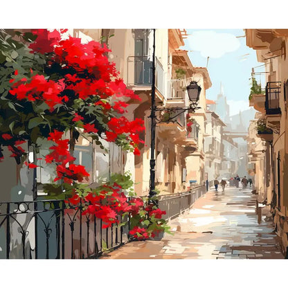 City Landscape Painting By Numbers For Adults DIY Kits HandPainted On Canvas With Framed Oil Picture Drawing Coloring By Number
