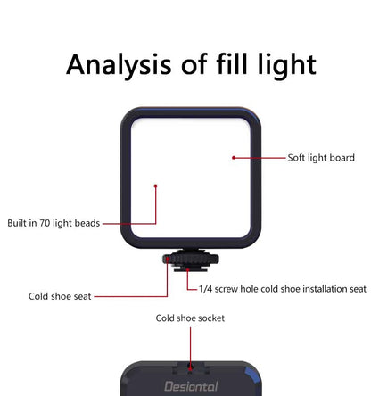 Mini RGB Hot Boot Fill Light Live Photography LED Portable Atmosphere Beauty Mobile Camera Pocket Adjustable