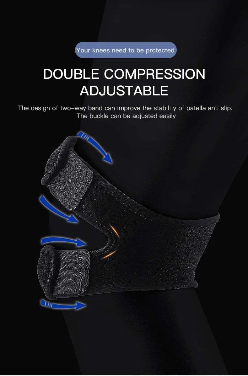 1PC Pressurized Knee Wrap Sleeve Support Bandage Pad Elastic Braces Knee Hole Kneepad Safety Basketball Tennis Cycling