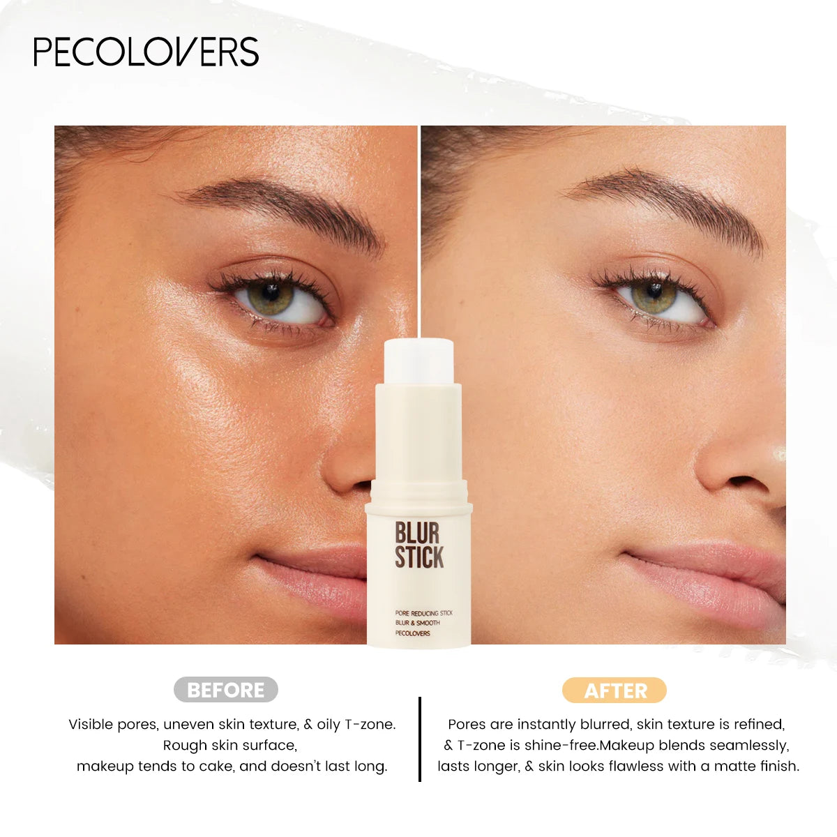 Invisible Pore Base Stick,Facial Makeup Front Milk,Facial Matte Stick,Natural Finish Concealer
