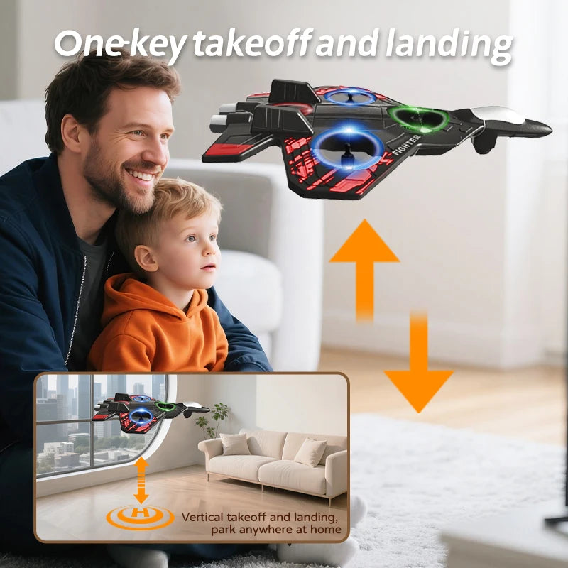 L101 RC Foam Airplane Glider Flying 2.4G With LED Lights EPP Stunt Remote Control Aircraft Foam Fighter Plane Toys For Kid Gifts