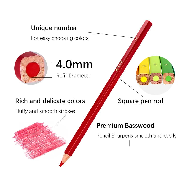 Brutfuner 48/72/120/150/160/180Colors Pencils Professional Oil Wood Soft Watercolor Pencil For School Draw Sketch Art Supplies