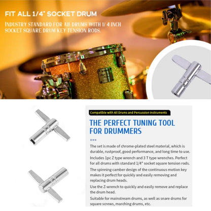 1PCS 5.5mm Universal Metal Standard Drum Keys – Durable Tuning Tool for Drummers, Essential Percussion Replacement Accessories