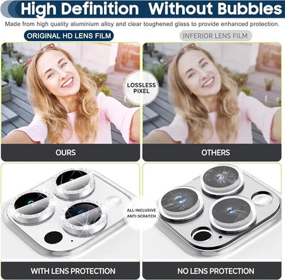 Glitter Diamond Rhinestone Camera Lens Protector for iPhone 17 18 Pro Max 16 16Pro 15 14 Plus 13 12 Mini 11 Air 17Pro 18Pro Max