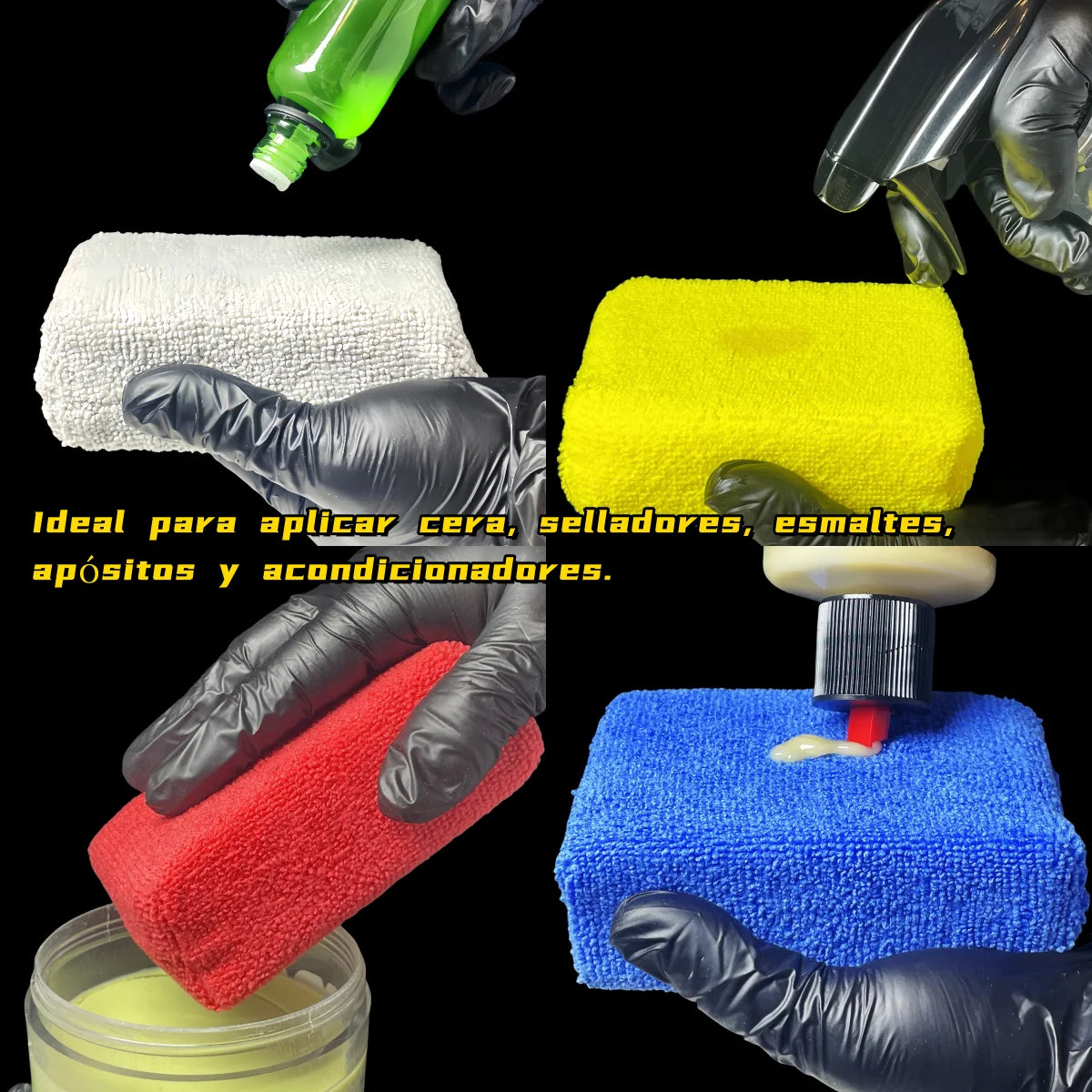 10PCS Microfibre Car Wax Applicator Pads Soft Auto Detailing Wax Sponge Rectangle Foam Car Paint Care Polishing Pad Car Cleaning