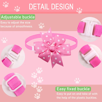 50pcs  Dog Bowtie Dot Solid Bow Tie Collar For Small Dogs  For Dog DIY Bowties Necktie Pet Grooming Accessories For Small Dogs