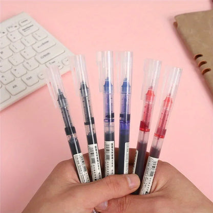 10Pcs High Quality Needle Type Gel Pen Straight Liquid Ballpoint Pens Perfect Kawaii Stationery for School/Office Writing Supply