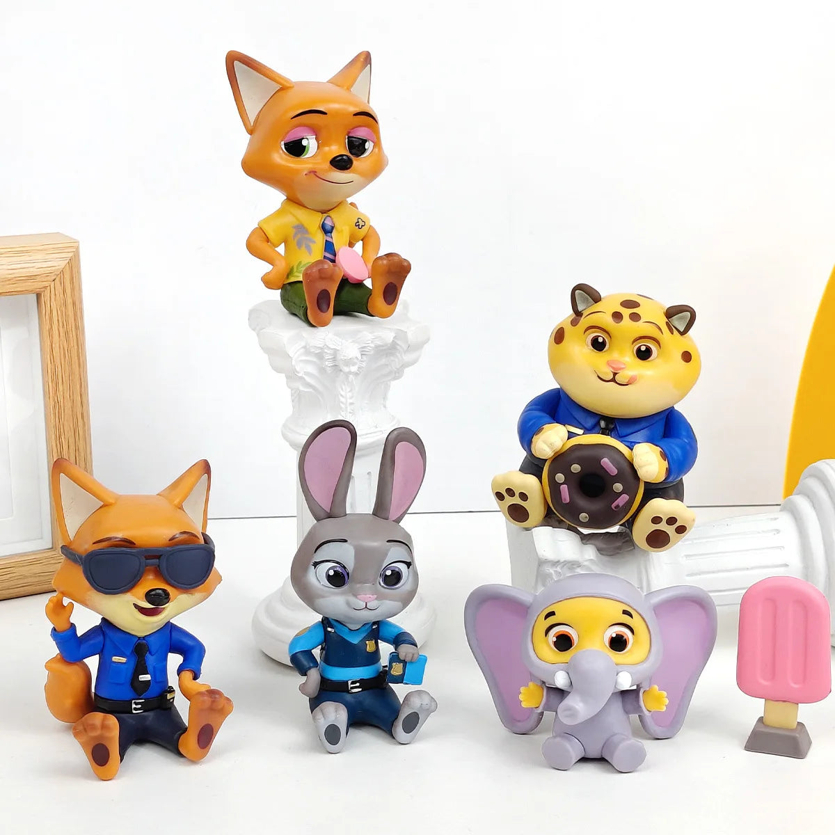 6pcs/set Zootopia Zootropolis Judy Hopps Nick Wilde Cartoon Movie Action Figure Toys Collection Model Cute Doll Gift Decoration