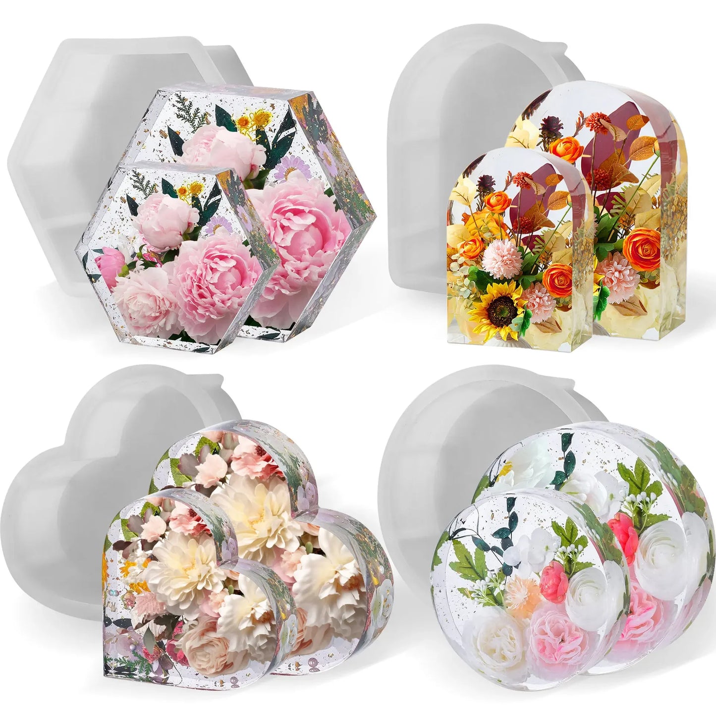 Large Silicone Molds For Resin Large Heart Resin Mold Deep Heart Mold For Flower Preservation Bookend Epoxy Resin Casting Mould