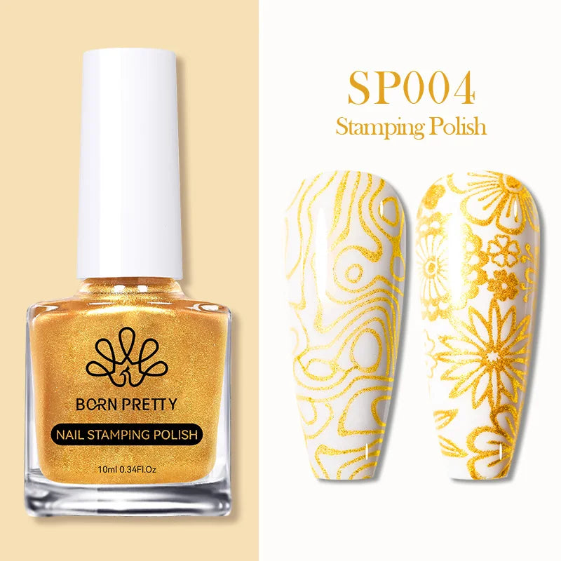 BORN PRETTY 10ml 25 Colors Nail Stamping Polish Nail Art Varnish with Peel Off Nail Latex Black White Colorful Stamp Polish