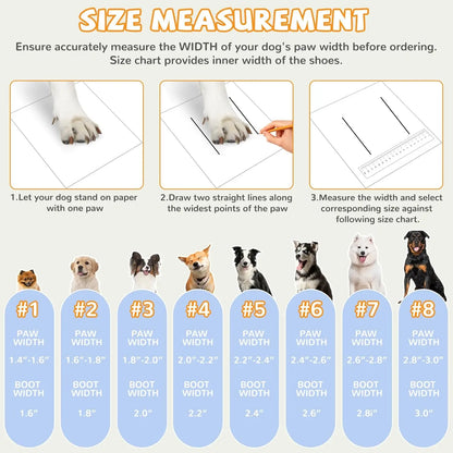 ATUBAN Dog Shoes for Large Size Dogs, Waterproof Medium Large Dog Boots, for Hot Pavement Winter Snow Hiking Breathable Elastic