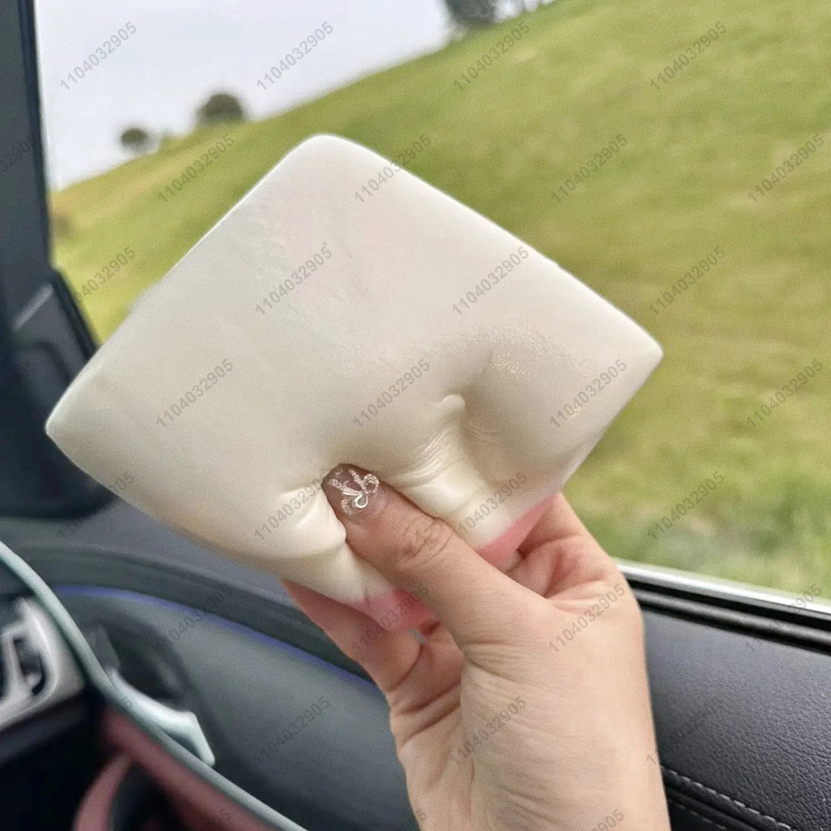 Squishy Double-Sided Sticky Rice Cake Pink Slow Rising Rice Cake Squishy Slow Rebound Cake Bread Stress Release Hand Relax Gift