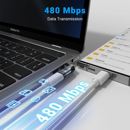 AUFU PD240W USB C to Type C OTG Adapter 540 Rotation 5A Fast Charge Cable Converter for iPhone 16 MacBook Samsung Xiaomi Laptop