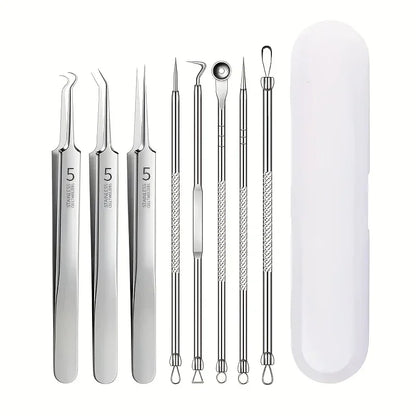 4/8PCS Acne Blackhead Comedone Black Spot Pimple Blemish Remover Skin Care Women Beauty Acne Treatment Pore Cleanser Needle Hook