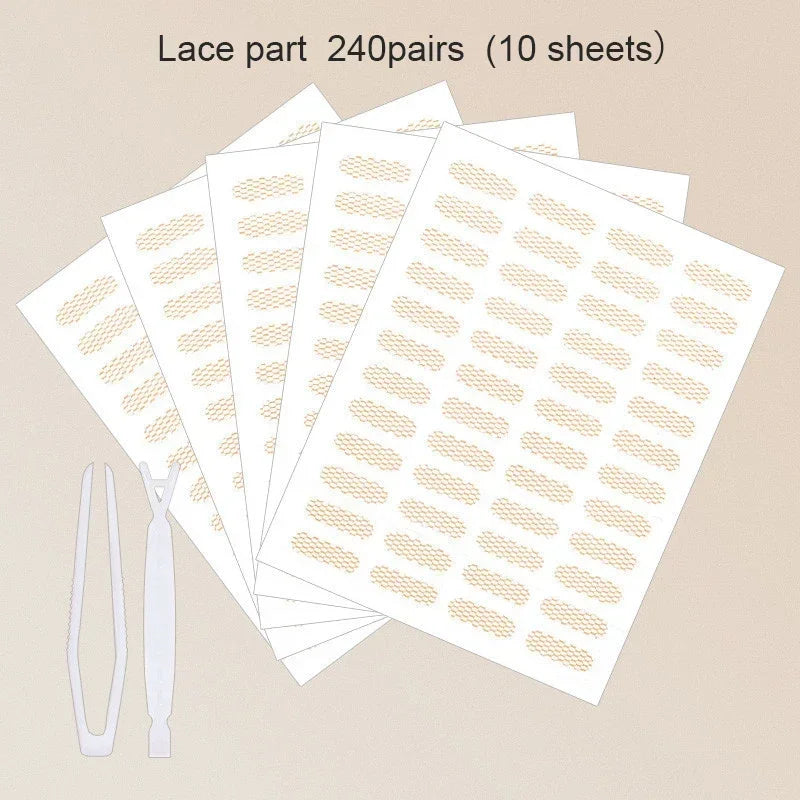 Lace Mesh Olive-shaped Eyelid Paste-shaped Invisible Double Fold Eyelid Shadow Tape Sticker Beauty Makeup Eyelid Tool 180-480Pcs