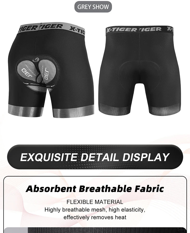 X-TIGER Cycling Shorts Breathable Mesh Cycling Underwear Gel Pad Shockproof MTB Bike Shorts Dropshipping Bicycle Underwear