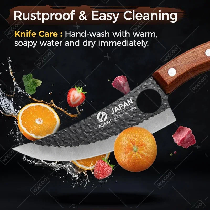 WXCOO Professional Kitchen Boning Knife Butcher Meat Cleaver Hand-Forged Household Fruit Slicing Vegetable Cutting Kitchen Knife