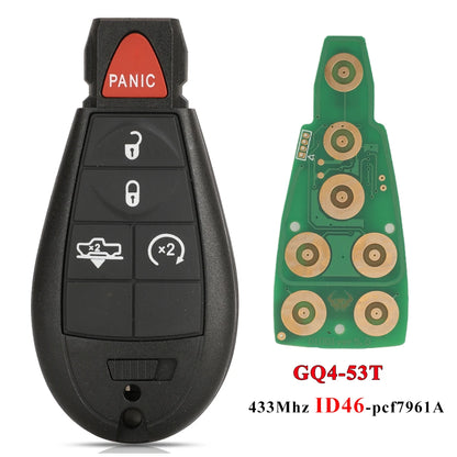 jingyuqin GQ4-53T Fobik Remote Car Key 433MHz ID46-PCF7961A Chip for Dodge RAM 1500 2500 3500 4500 2013-2018 56046953 68159655