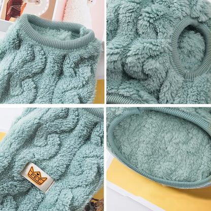 Soft Cozy Cat Clothes Autumn Winter Warm Fleece Sweatshirt for Small Dogs Puppy Kitten Jacket Coat Pet Sphynx Costume Sweater