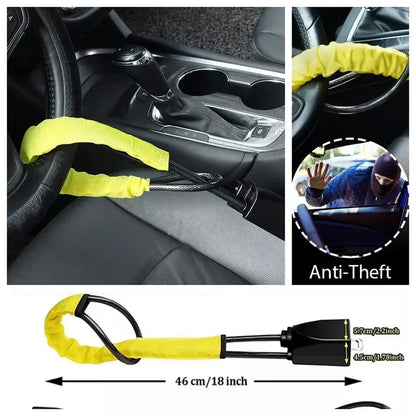 Truck steering wheel lock Universal auto seat belt buckle lock rope Car 5mm thick braided steel cable anti-theft safety lock set