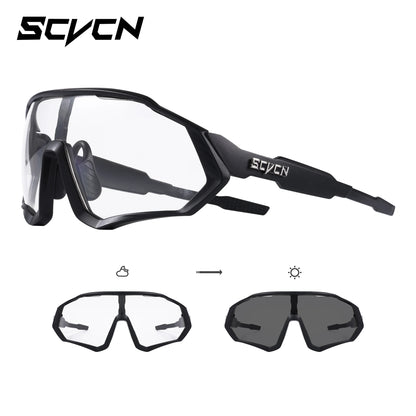 SCVCN Photochromic Cycling Sunglasses Outdoor Sports Running Drving Glasses Road MTB Bicycle Goggles  UV400 Safety Bike Eyewear