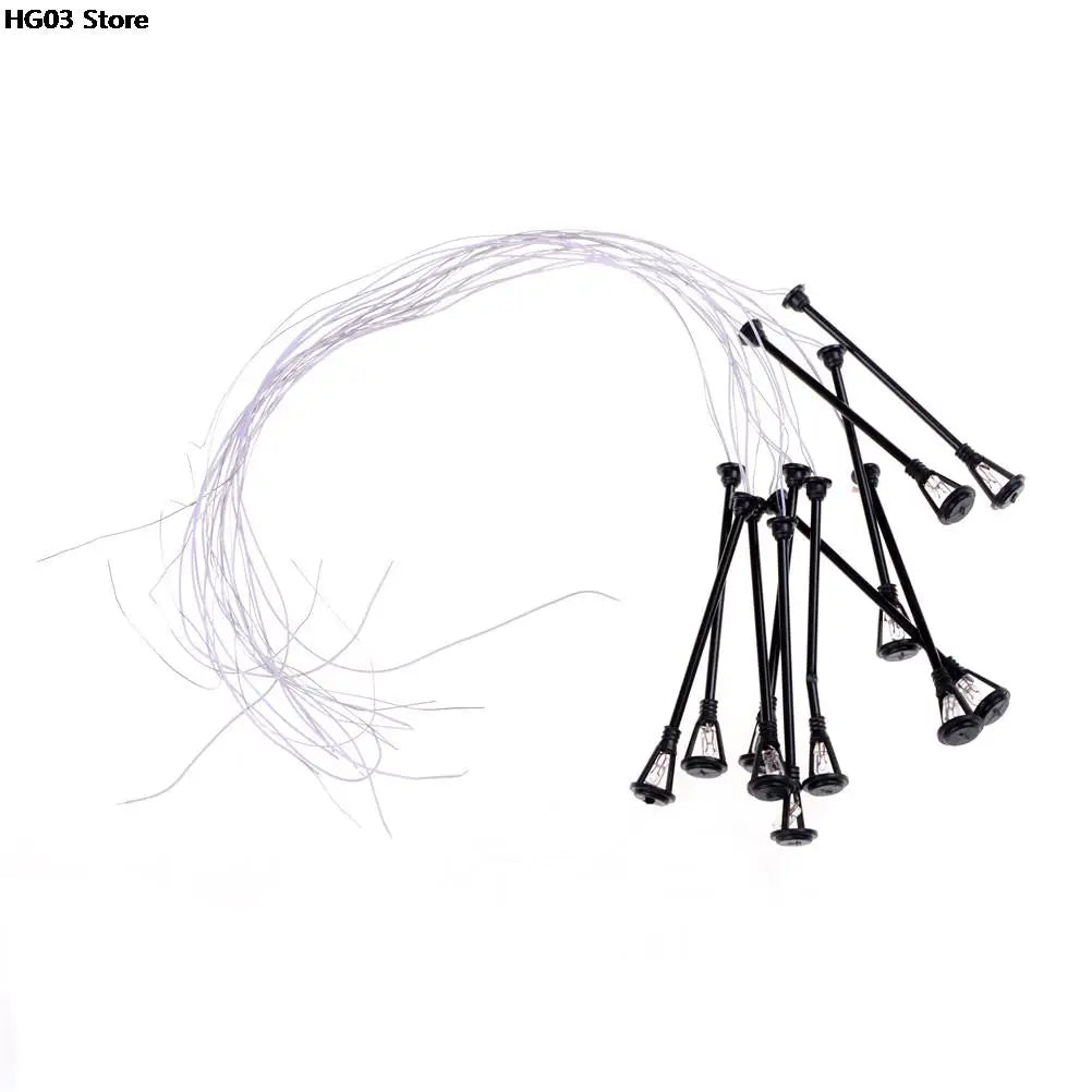 10pcs/set Mini Decor Street Lamp Fairy Garden Miniatures Moss Terrariums Desktop Bottle Garden Resin Crafts Decoration For Home