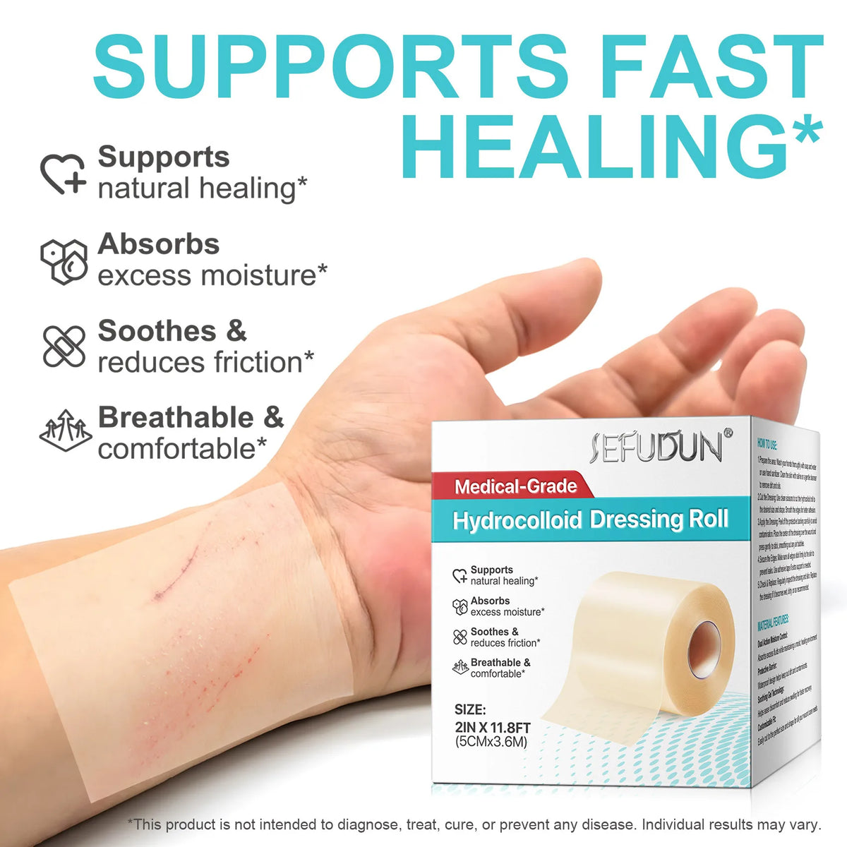 1 Roll Hydrocolloid Band Aid Dressings For Effective Wound Care Extra Thin Soft Waterproof Self-Adhesive Scar Cover Tape