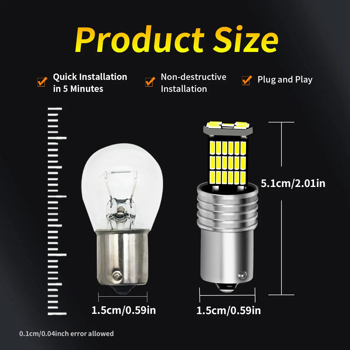 Super Bright 1156 BA15S 1157 BAY15D 4014 45Chipsets LED Signal Bulbs for Car Rear Tail Turn Signal Reverse Brake Running Lights