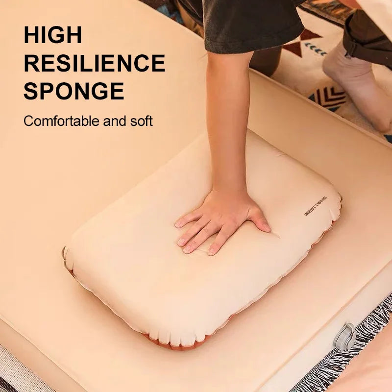 Westtune Camping Pillow Portable Self Inflating Sleeping Pillow 3D Ultralight Sponge Compact Pillow Outdoor Travel Neck Pillow