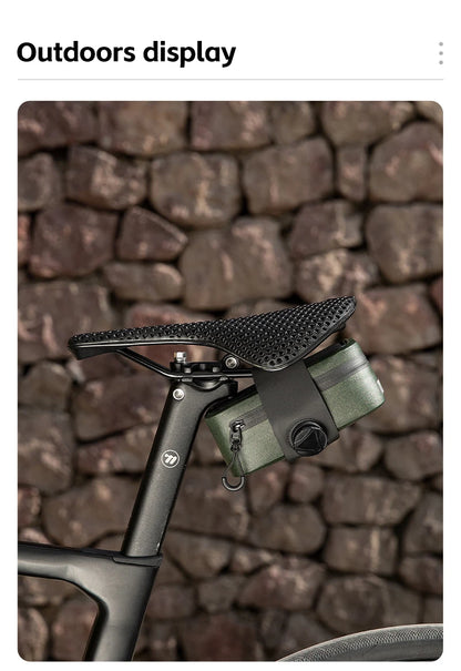 WEST BIKING Bicycle Saddle Bag 600D TPU Seamless Waterproof Wear-Resistant Rotating Lacing Buckle Mini Saddlebag Bike Accessory