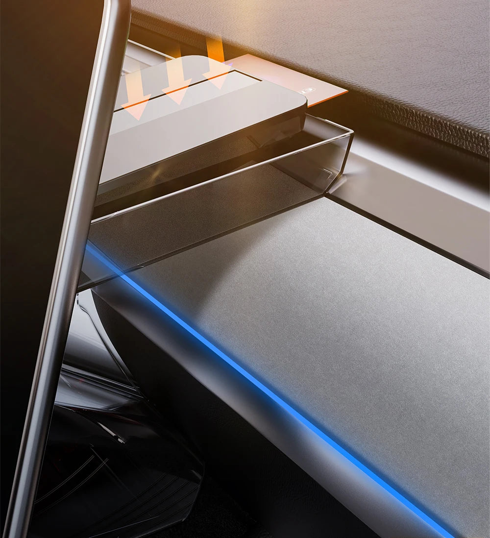 YZ For New Tesla Highland Model 3 Y Juniper Tray Magnetic Under Screen Fold Storage Box ETC Screen Storage Box Accessories
