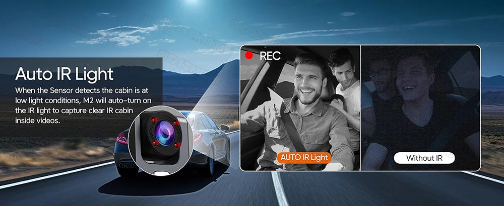 Wifi 3 Channel Dash Cam Night Vision Loop Recording & 2" IPS Screen 1080P 2/3Camera DVR Recorder, Video Recorder, Vehicle DVR
