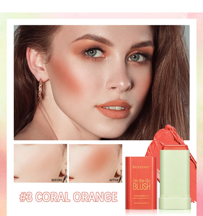 Make Up Functional Blush Stick Easy Color Rouge Blusher Cream Waterproof High Color Rendering Brightening Skin Tone Hot