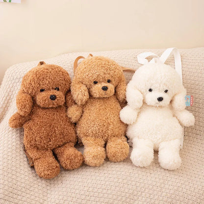 Cute Teddy Dog Backpacks Stuffed Animal Poodle Bag Girls Shoulders Bags Plush Student Schoolbags Backpack Puppy Toys for Boy
