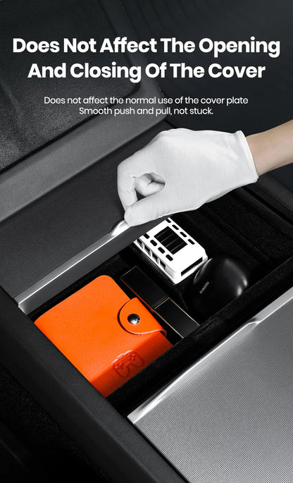 YZ For Tesla Model 3 Highland 2024 Model Y Juniper 2025 Storage Box Center Armrest Hidden Box Cup Holder Organizer Accessories