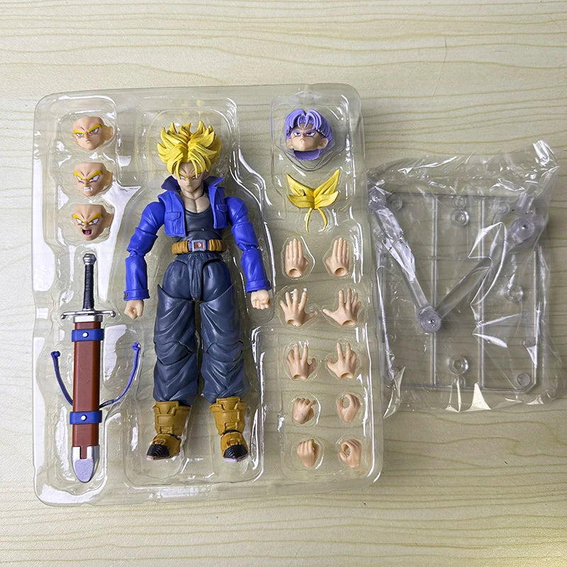 Anime Dragon Ball Z Figures Shf Super Saiyan Trunks Action Figure Collection Model 15cm Future Boy Torankusu Movable Toys Gifts