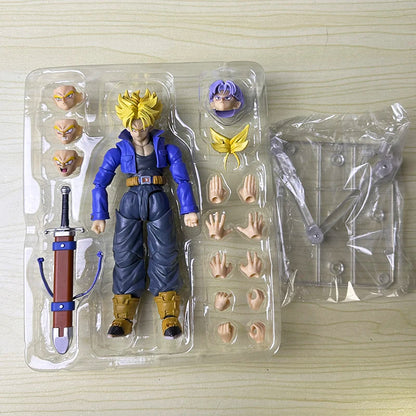 Anime Dragon Ball Z Figures Shf Super Saiyan Trunks Action Figure Collection Model 15cm Future Boy Torankusu Movable Toys Gifts