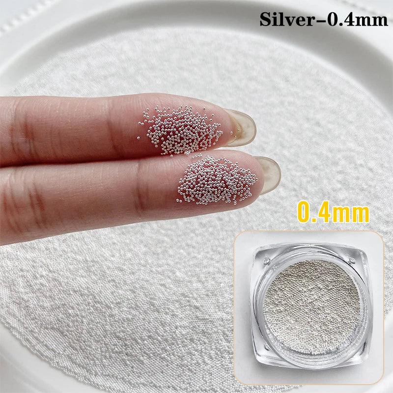 0.4mm-1.5mm Mini Steel Ball Metal Micro Caviars Alloy Nail Art Rhinestones Jewelry Manicure Accessories DIY Ornaments