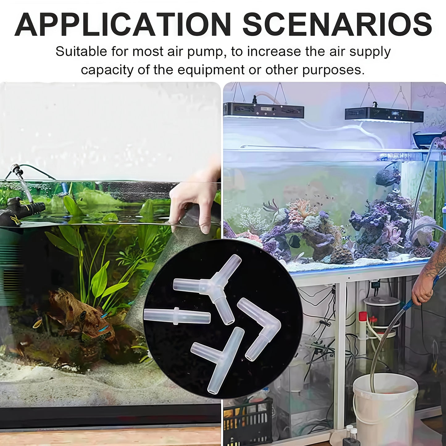 40/20 Pieces Aquarium Air Pump Connector Kit - Durable Plastic Airline Connectors, 4 Unique Designs for Fish Tank Oxygen Distrib