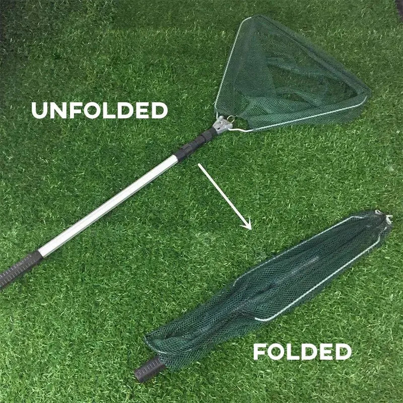 Retractable Landing Fishing Net 190cm Aluminum Alloy Telescopic Fishing Net Foldable Sea Mesh Brail For Carp Fly Fishing