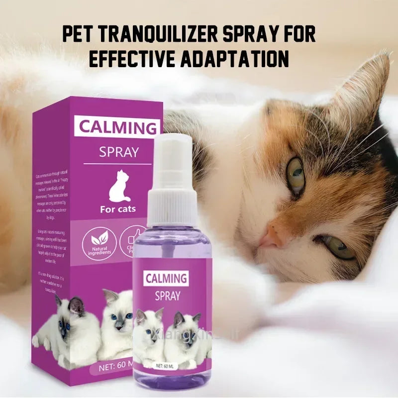 60ml Calming Spray Feline Anti Stress Pheromone Emotional Soothing Spray Health Cleaning Supplies for Cats