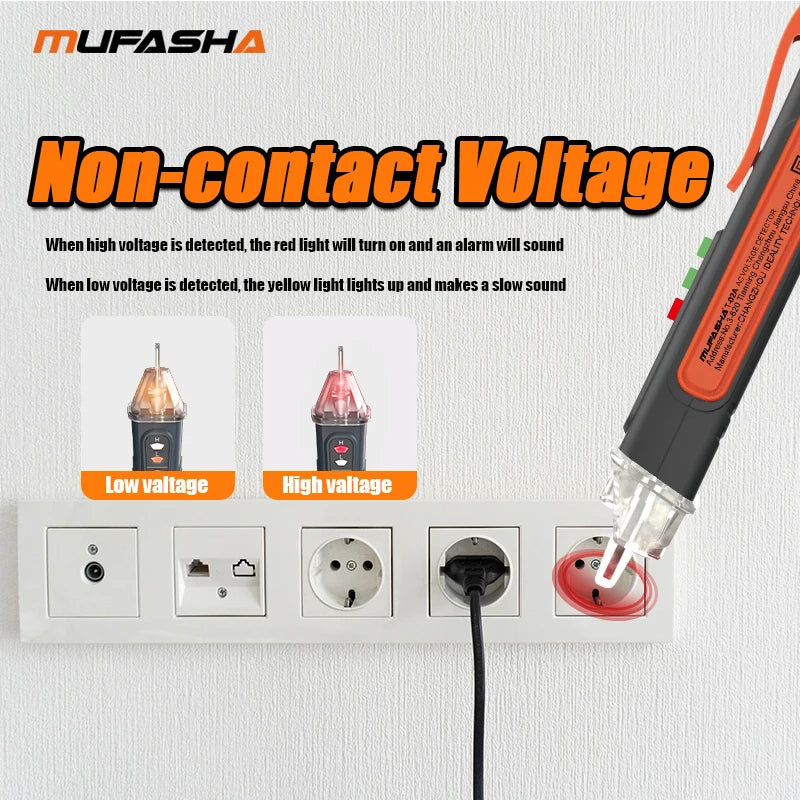 MUFASHA Non-Contact Voltage Detector Electrical Pen AC Voltage Tester Smart Breakpoint Finder 12-1000V