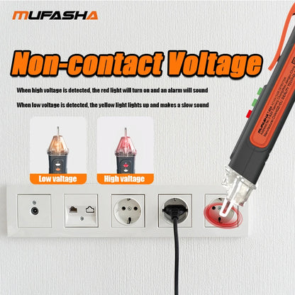 MUFASHA Non-Contact Voltage Detector Electrical Pen AC Voltage Tester Smart Breakpoint Finder 12-1000V
