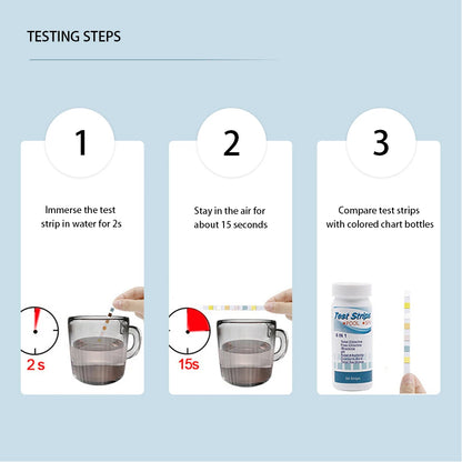 50/100pcs 3/5/6/7 in 1 Swimming Pool PH Test Strips SPA Swimming Pool Water Tester Paper Hardness Tool for Chlorine Bromine