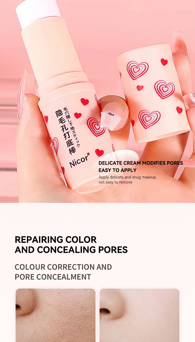 Pre-makeup isolation base stick, less prone to powder sticking, natural makeup effect, matte coverage, and long-lasting makeup